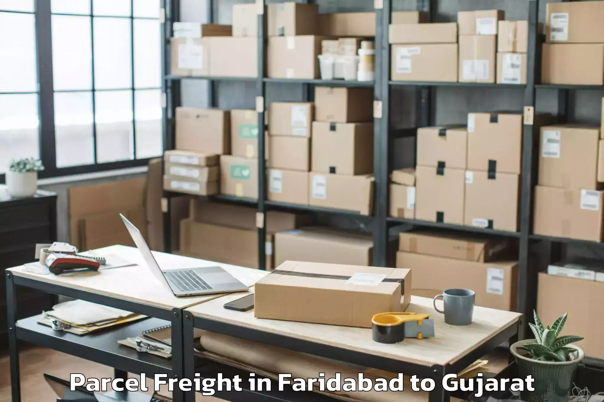 Easy Faridabad to Netrang Parcel Freight Booking